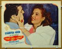 f765 OTHER LOVE movie lobby card '47 Barbara Stanwyck close up!