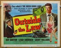 f182 OUTSIDE THE LAW title movie lobby card '56 Danton, film noir!
