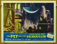 f790 PIT & THE PENDULUM movie lobby card #8 '61 Vincent Price, Poe