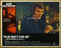 f792 PLAY MISTY FOR ME movie lobby card #8 '71 Clint Eastwood portrait