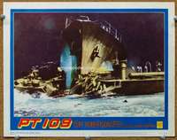 f805 PT 109 movie lobby card #5 '63 John F. Kennedy's ship destroyed!