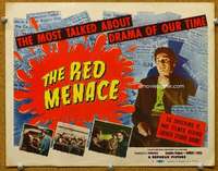 f188 RED MENACE title movie lobby card '49 Red Scare, bad Commies!