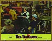f822 RED TOMAHAWK movie lobby card '66 Howard Keel by stage coach!