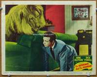 f825 REFORMER & THE REDHEAD movie lobby card #4 '50 Dick Powell & lion!