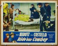 f830 RIDE 'EM COWBOY movie lobby card #6 R49 Lou Costello in bed!