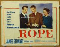 f092 ROPE movie lobby card #8 '48 James Stewart, Alfred Hitchcock