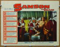 f847 SAMSON & DELILAH movie lobby card #7 R59 Victor Mature tortured!