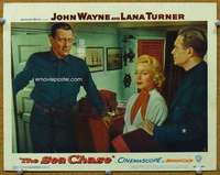 f851 SEA CHASE movie lobby card #6 '55 John Wayne, Lana Turner