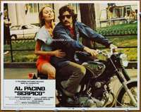 f856 SERPICO movie lobby card #6 '74 Al Pacino on motorcycle!