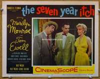 f027 SEVEN YEAR ITCH movie lobby card #7 '55 Marilyn in yellow dress!