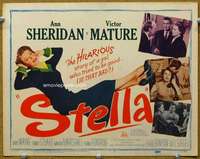 f063 STELLA title movie lobby card '50 sexy Ann Sheridan, Vic Mature