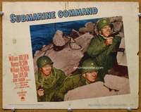 f907 SUBMARINE COMMAND movie lobby card #1 '51 soldiers on the rocks!