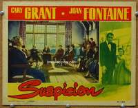 f086 SUSPICION movie lobby card '41 Hitchcock, Cary Grant, Fontaine
