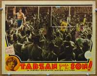 f920 TARZAN FINDS A SON #2 movie lobby card '39 Johnny Weissmuller