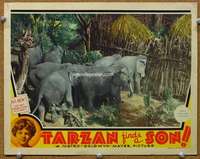 f921 TARZAN FINDS A SON #3 movie lobby card '39 cool African elephants!