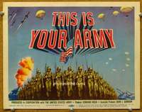 f218 THIS IS YOUR ARMY title movie lobby card '54 patriotic military image!