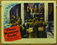 f949 THREE RUSSIAN GIRLS movie lobby card '43 Sten & gals w/guns!