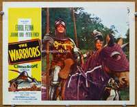 g001 WARRIORS movie lobby card '55 Errol Flynn in full armor!