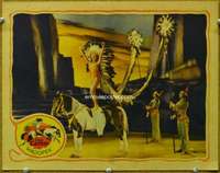 g021 WHOOPEE movie lobby card '30 great deco cowgirl stands on horse!