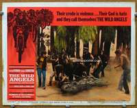 g023 WILD ANGELS movie lobby card #5 '66 bad bikers cause trouble!