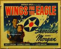 f058 WINGS FOR THE EAGLE title movie lobby card '42 Ann Sheridan, Morgan