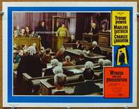 g028 WITNESS FOR THE PROSECUTION movie lobby card R60s Tyrone Power