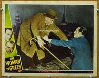 g030 WOMAN IN GREEN movie lobby card '45 Basil Rathbone, Nigel Bruce