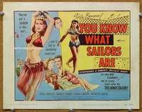 f233 YOU KNOW WHAT SAILORS ARE title movie lobby card '54 Akim Tamiroff