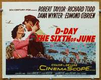 f141 D-DAY THE 6th OF JUNE title movie lobby card '56 Robert Taylor, WWII