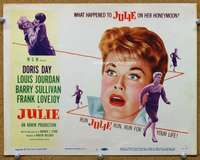 f162 JULIE title movie lobby card '56 Doris Day runs for her life!