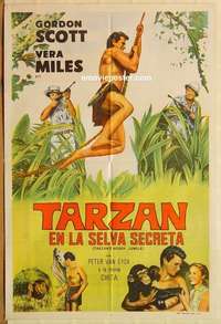 h095 TARZAN'S HIDDEN JUNGLE Argentinean movie poster '55 Gordon Scott