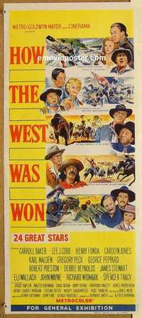 h863 HOW THE WEST WAS WON #1 Australian daybill movie poster '62 John Ford