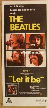 h870 LET IT BE Australian daybill movie poster '70 The Beatles, John Lennon