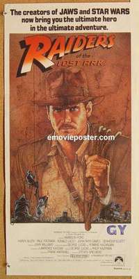 h899 RAIDERS OF THE LOST ARK Australian daybill movie poster '81 Ford