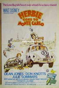 h756 HERBIE GOES TO MONTE CARLO Aust one-sheet movie poster '77 Volkswagen!