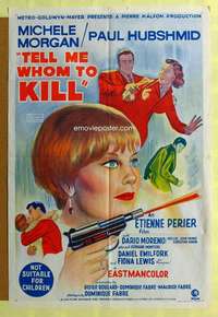 h811 TELL ME WHOM TO KILL Aust one-sheet movie poster '65 Michele Morgan