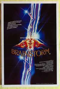 h728 BRAINSTORM Aust one-sheet movie poster '83 cool different artwork!