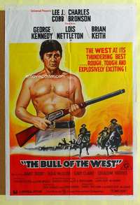 h730 BULL OF THE WEST Aust one-sheet movie poster '72 Charles Bronson