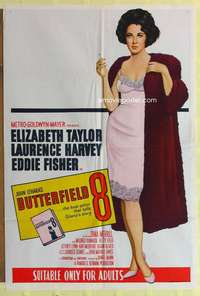 h731 BUTTERFIELD 8 Aust one-sheet movie poster R66 callgirl Liz Taylor!
