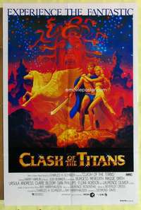 h737 CLASH OF THE TITANS Aust one-sheet movie poster '81 Hildebrandt art!