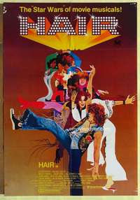 h755 HAIR Aust one-sheet movie poster '79 great different Bob Peak artwork!