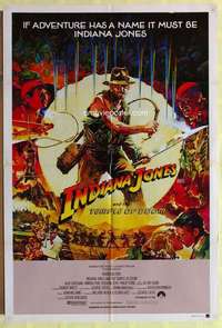 h760 INDIANA JONES & THE TEMPLE OF DOOM Vaughan art style Aust one-sheet movie poster '84