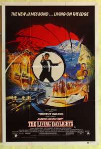h772 LIVING DAYLIGHTS Aust one-sheet movie poster '86 Dalton as James Bond!