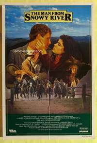 h775 MAN FROM SNOWY RIVER Aust one-sheet movie poster '82 George Miller