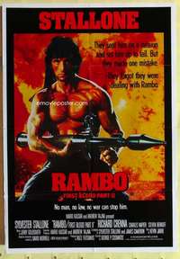 h798 RAMBO FIRST BLOOD 2 Aust one-sheet movie poster '85 Sylvester Stallone