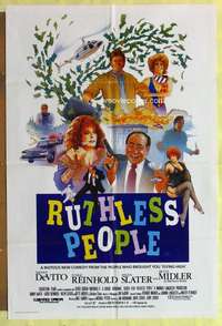 h804 RUTHLESS PEOPLE Aust one-sheet movie poster '86 Danny DeVito, Midler