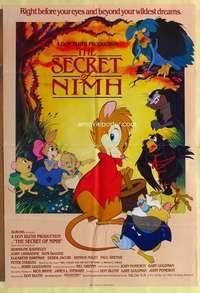 h805 SECRET OF NIMH Aust one-sheet movie poster '82 Don Bluth mouse cartoon!