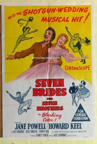 h806 SEVEN BRIDES FOR SEVEN BROTHERS Aust one-sheet movie poster R62 Powell