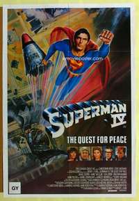 h810 SUPERMAN 4 Aust one-sheet movie poster '87 hero Christopher Reeve!