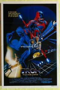 h815 TRON Aust one-sheet movie poster '82 Walt Disney sci-fi, Jeff Bridges